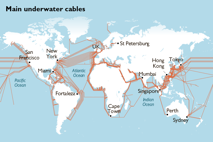 Atlantic Ocean Underwater Cables Atlantic Ocean Underwater Cables